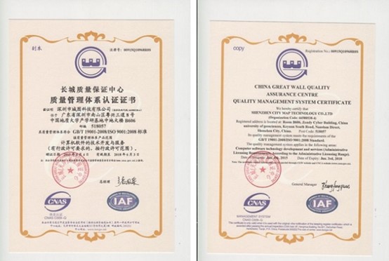 城圖科技成功認證ISO9001質量管理體系